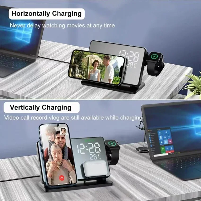 Wireless Charger Alarm Clock S - Wireless Charger Watch ulasan dan harga