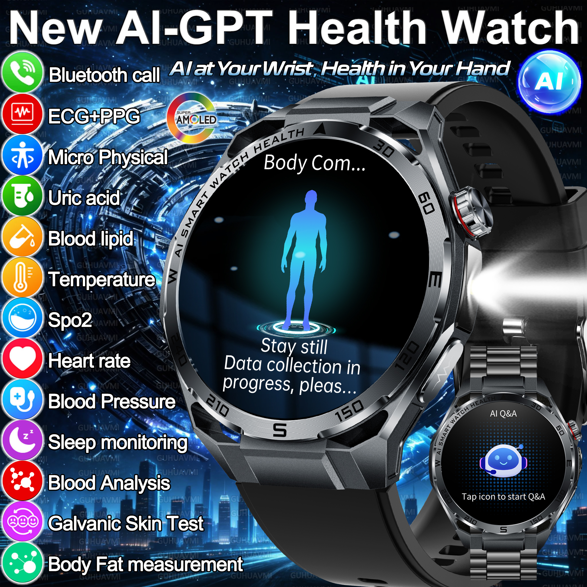 2026 New Body Fat AI Analysis  - Android Smartwatch Accessories ulasan dan harga