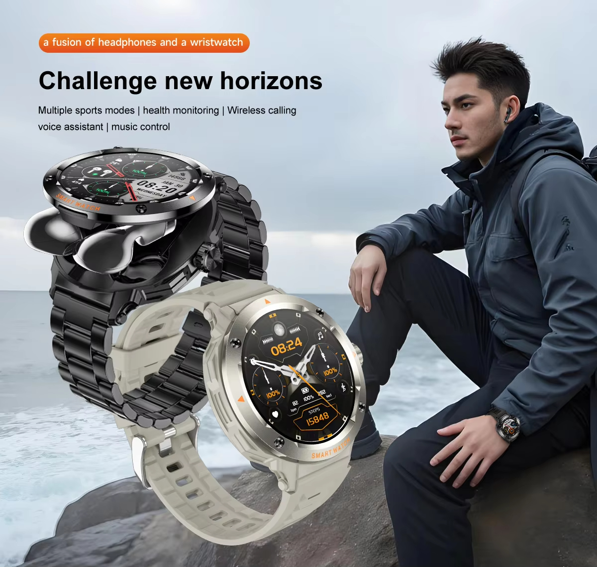NFC Smart Watch Wireless Earph - Smartwatch Headset ulasan dan harga
