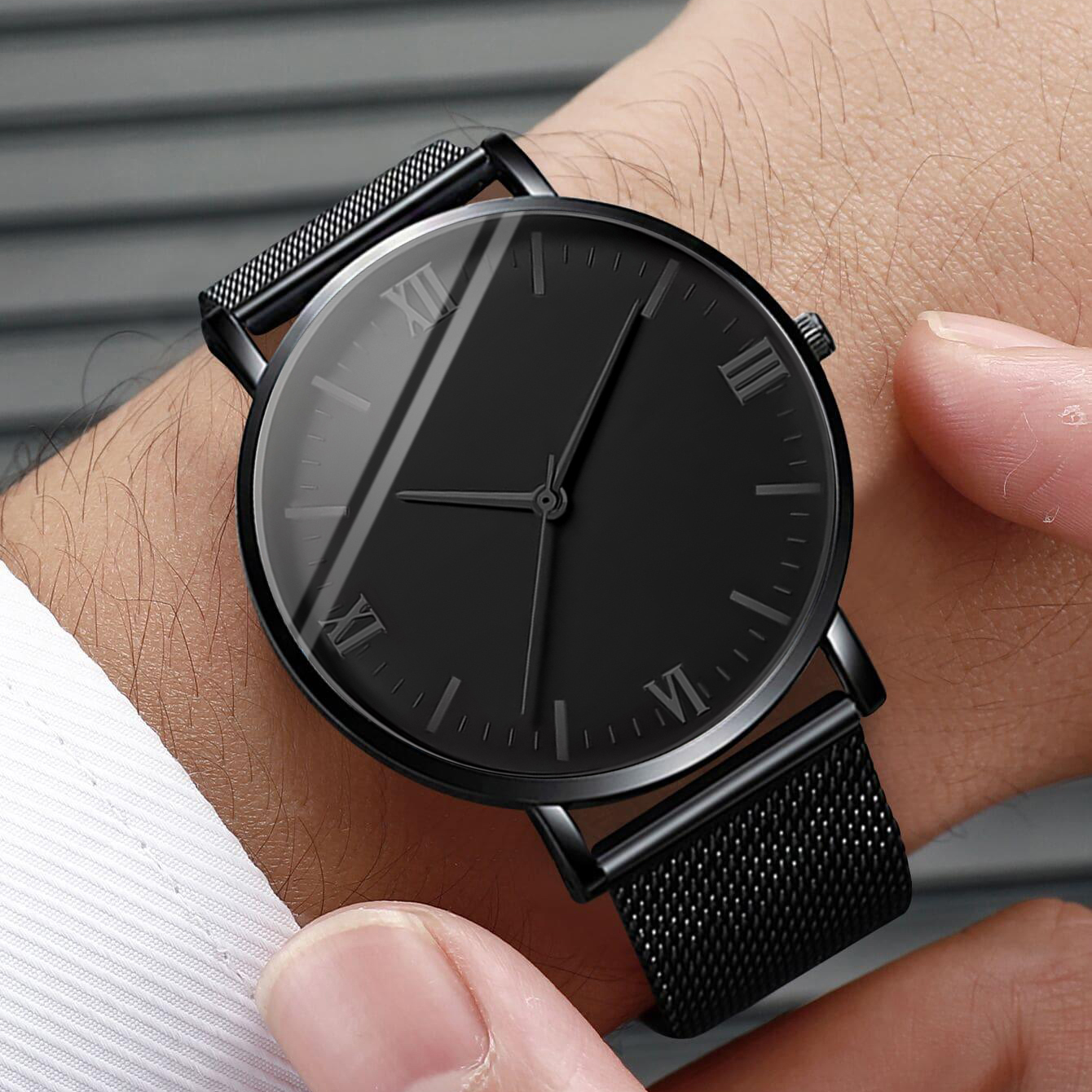 2PCS Men's Watch Fashion Roma  - Stainless Mesh Band ulasan dan harga