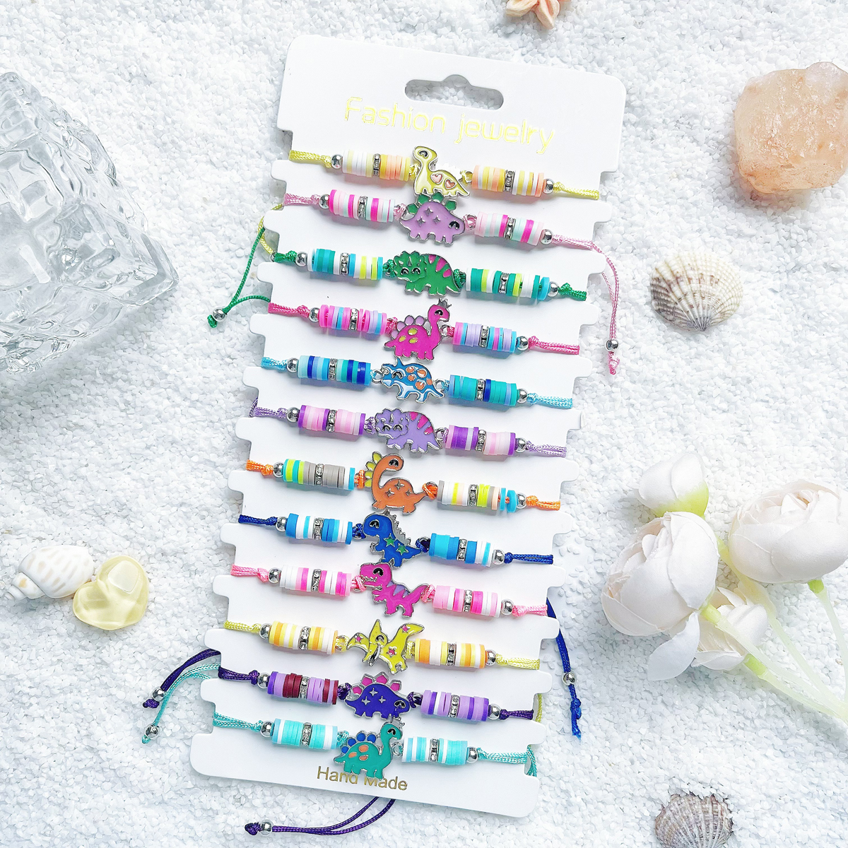 12Pcs Bohemian Style Colorful  - Ceramic Link Bracelet ulasan dan harga