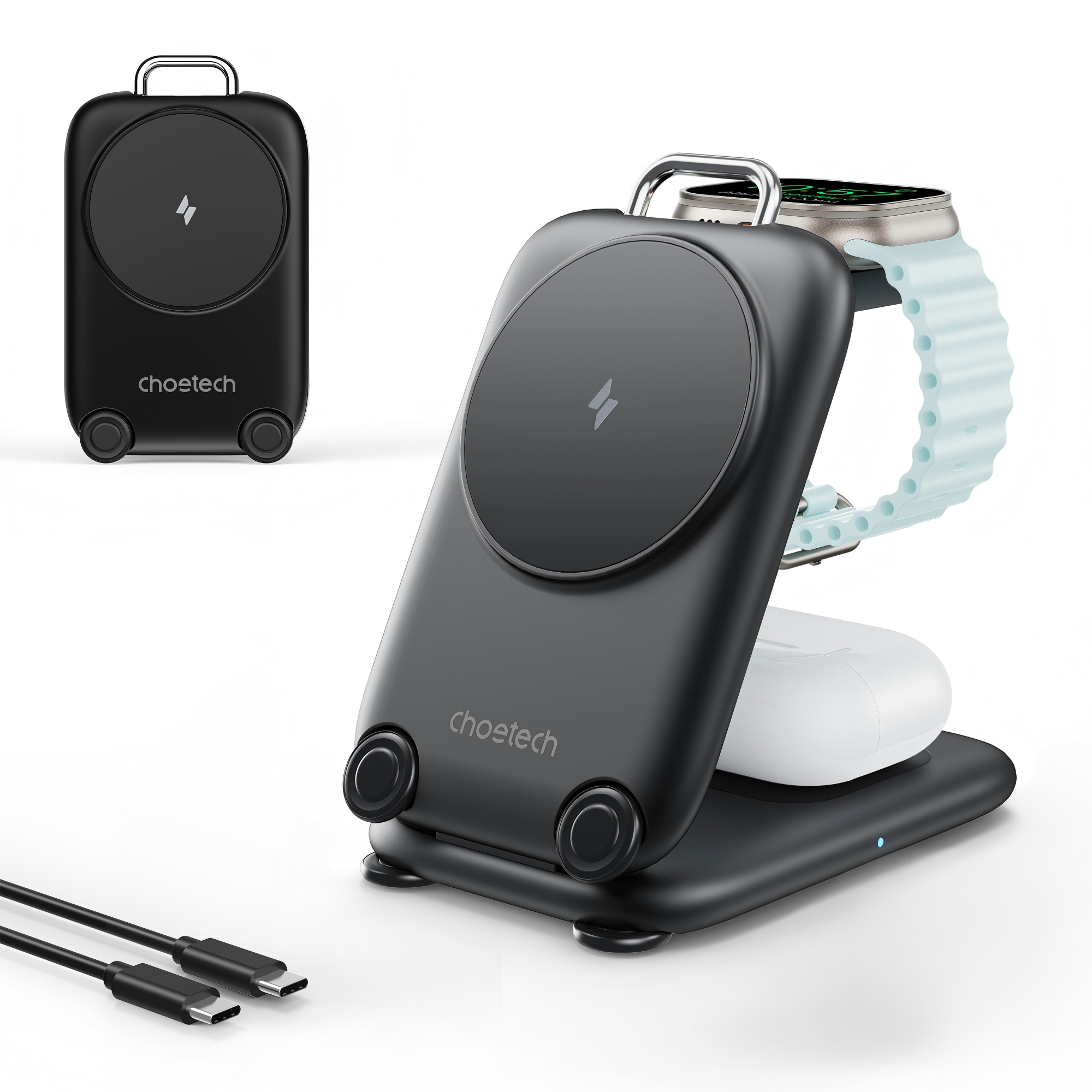 3-in-1  Travel Fast Charge Wir - Smartwatch Headset ulasan dan harga