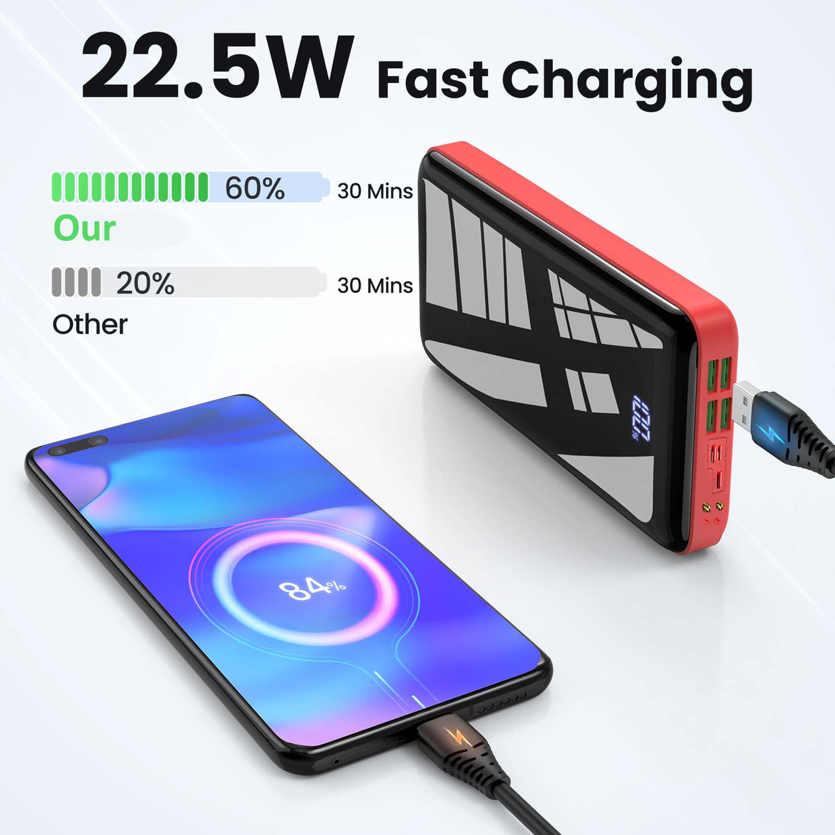 Portable Charger 30000mah Powe - Watch Charger Cable ulasan dan harga