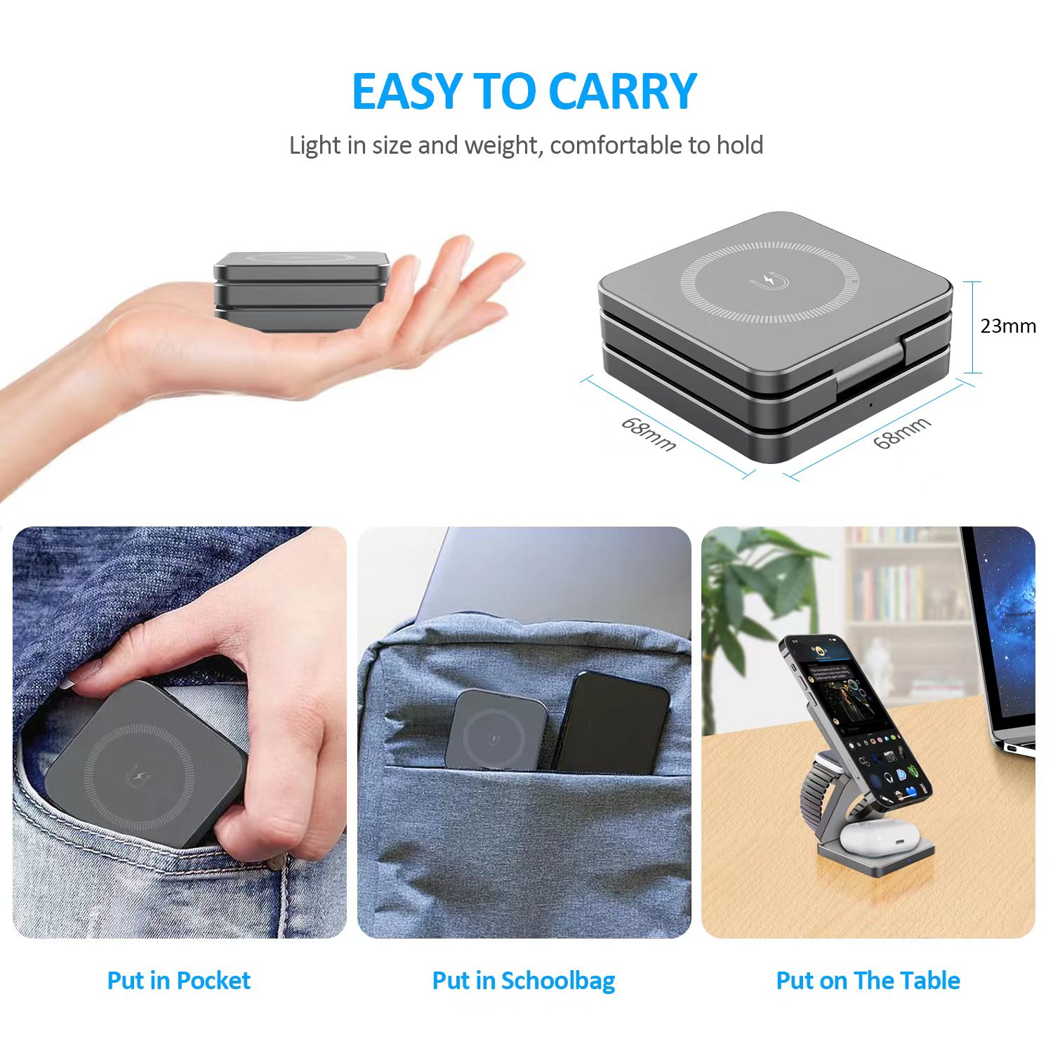 15W 3 in 1 Magnetic Wireless C - Wireless Charger Watch ulasan dan harga