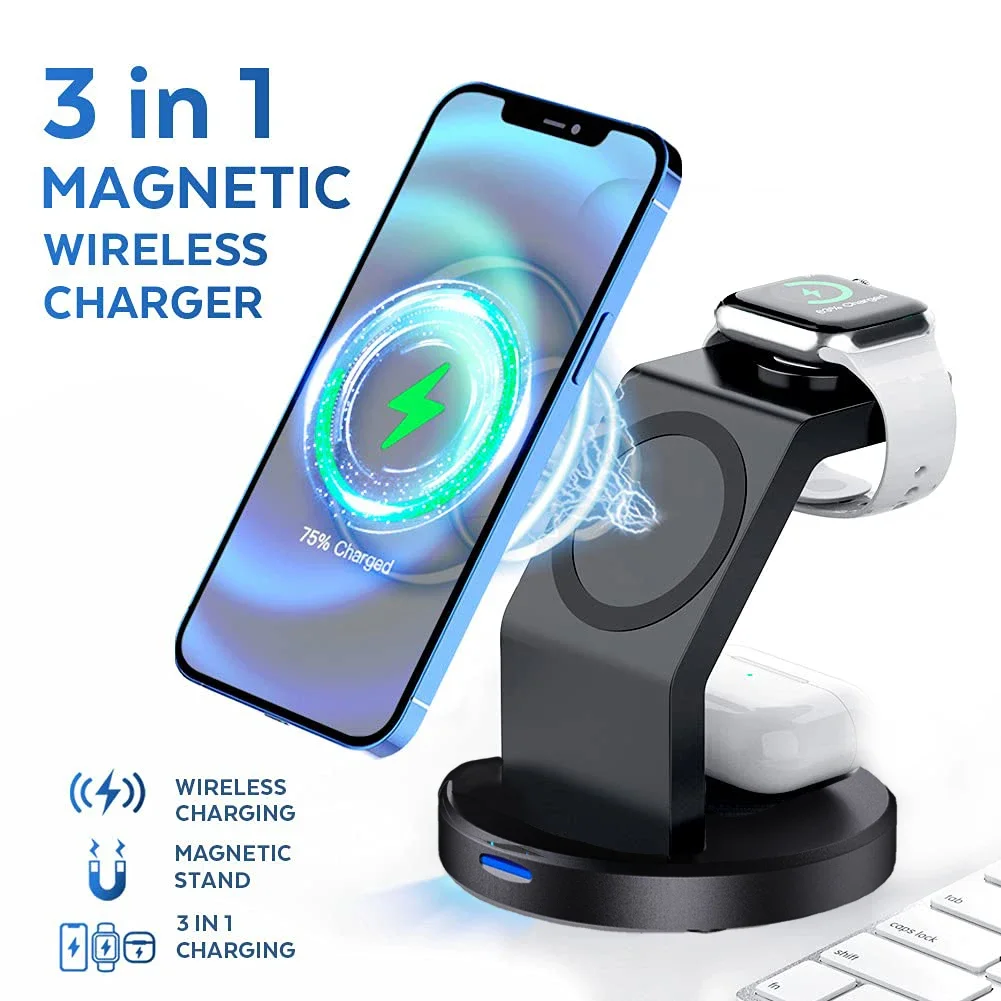 3 In 1 Magnetic Wireless Charg - Wireless Charger Watch ulasan dan harga