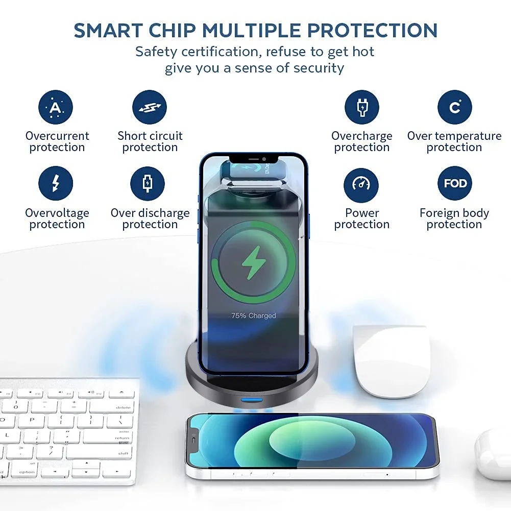 3 In 1 Magnetic Wireless Charg - Wireless Charger Watch ulasan dan harga