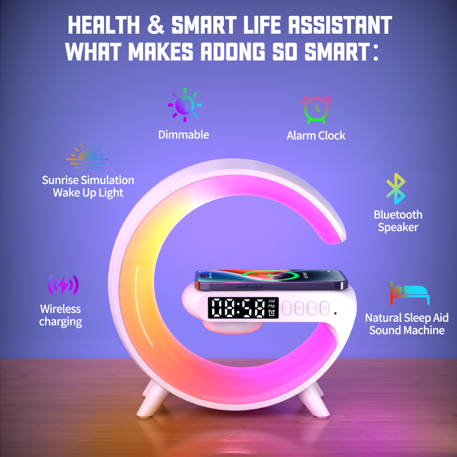 Small RGB Wireless Charger Sma - Wireless Charger Watch ulasan dan harga