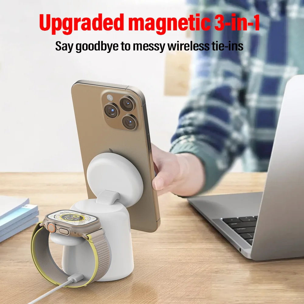 3 in 1 Magnetic Wireless Charg - Wireless Charger Watch ulasan dan harga