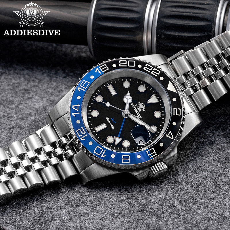 ADDIESDIVE AD2050 Luxury GMT W - Ceramic Link Bracelet ulasan dan harga