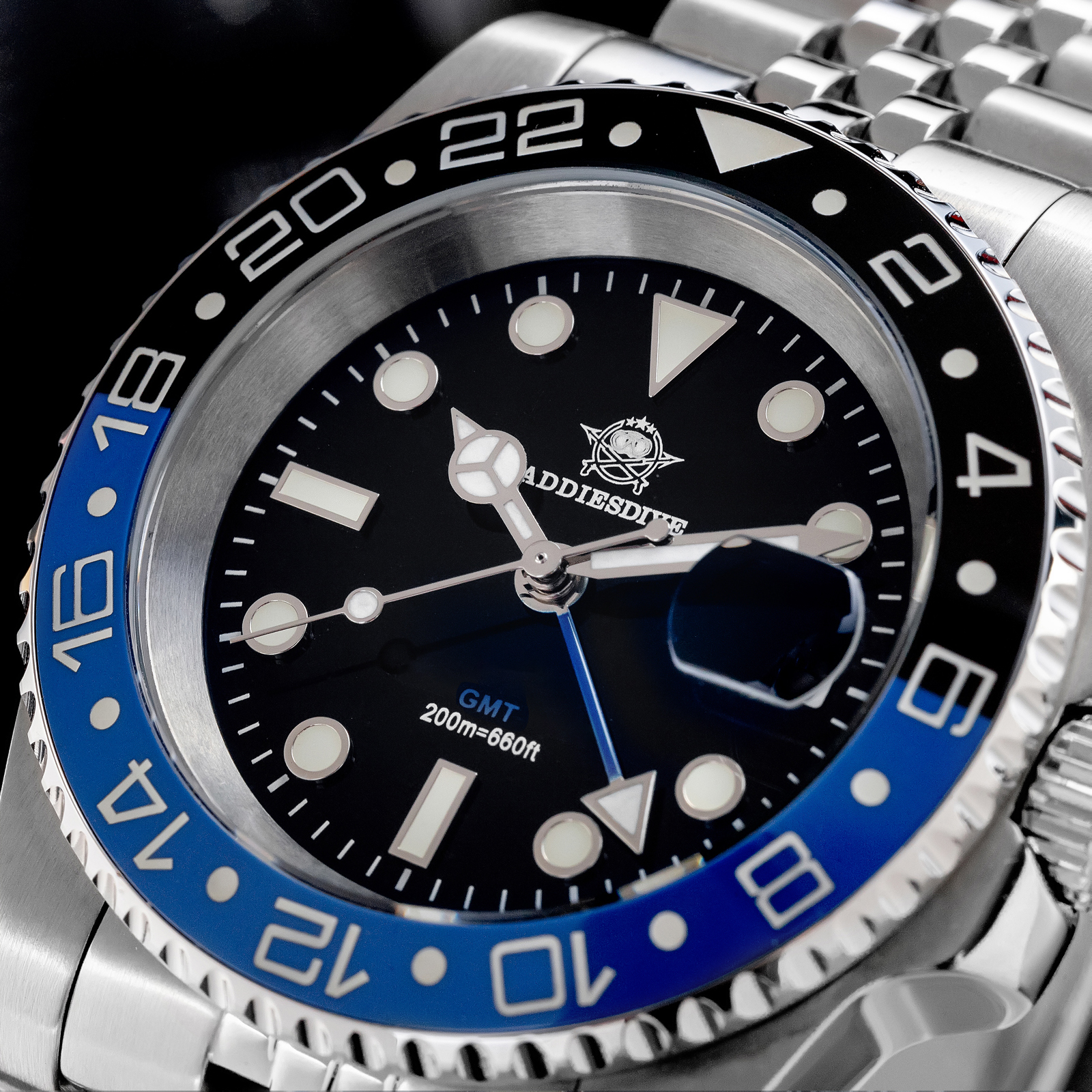 ADDIESDIVE AD2050 Luxury GMT W - Ceramic Link Bracelet ulasan dan harga