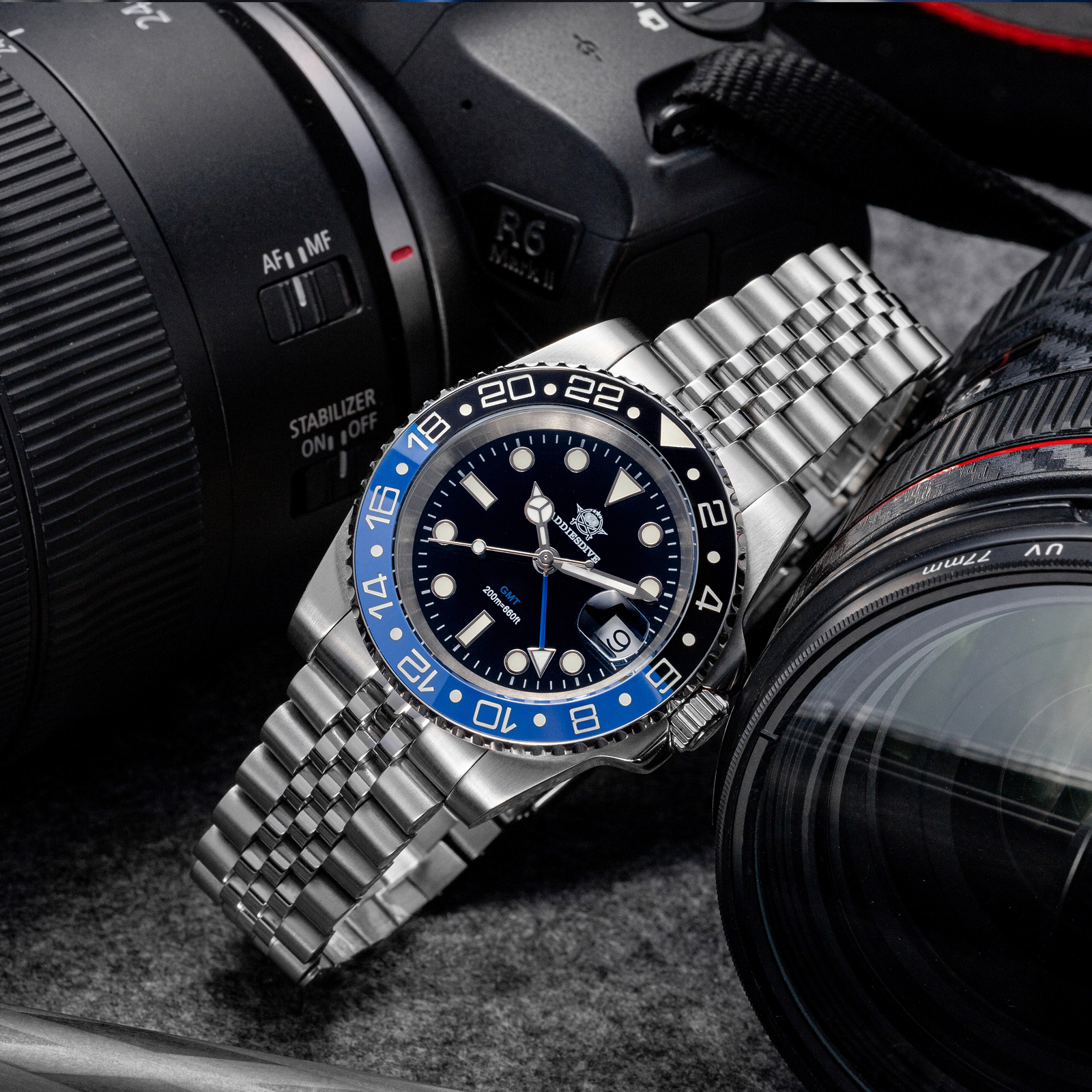ADDIESDIVE AD2050 Luxury GMT W - Ceramic Link Bracelet ulasan dan harga