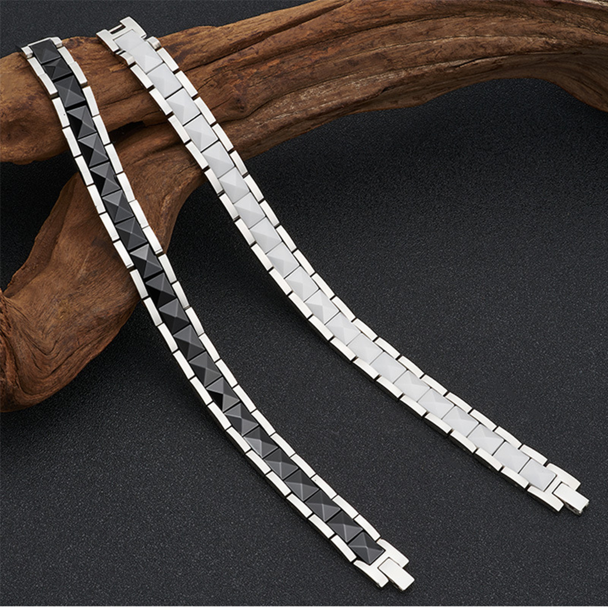 ARADOO Minimalist Pyramid Desi - Ceramic Link Bracelet ulasan dan harga