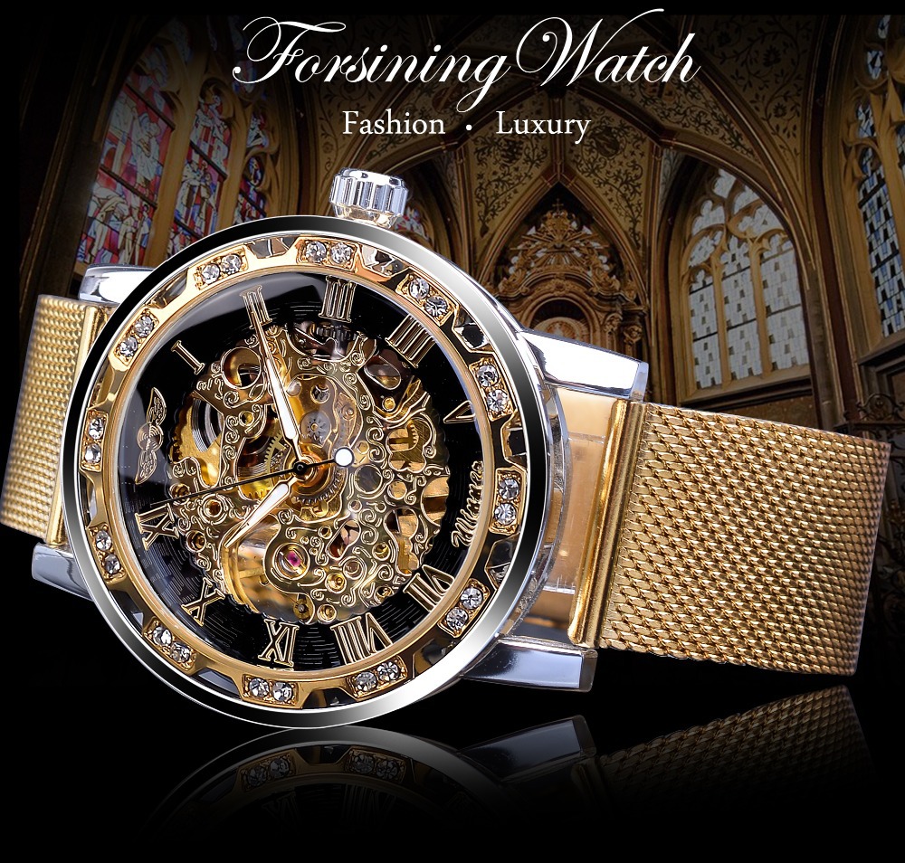 Forsining Men's Skeleton Mecha - Stainless Mesh Band ulasan dan harga