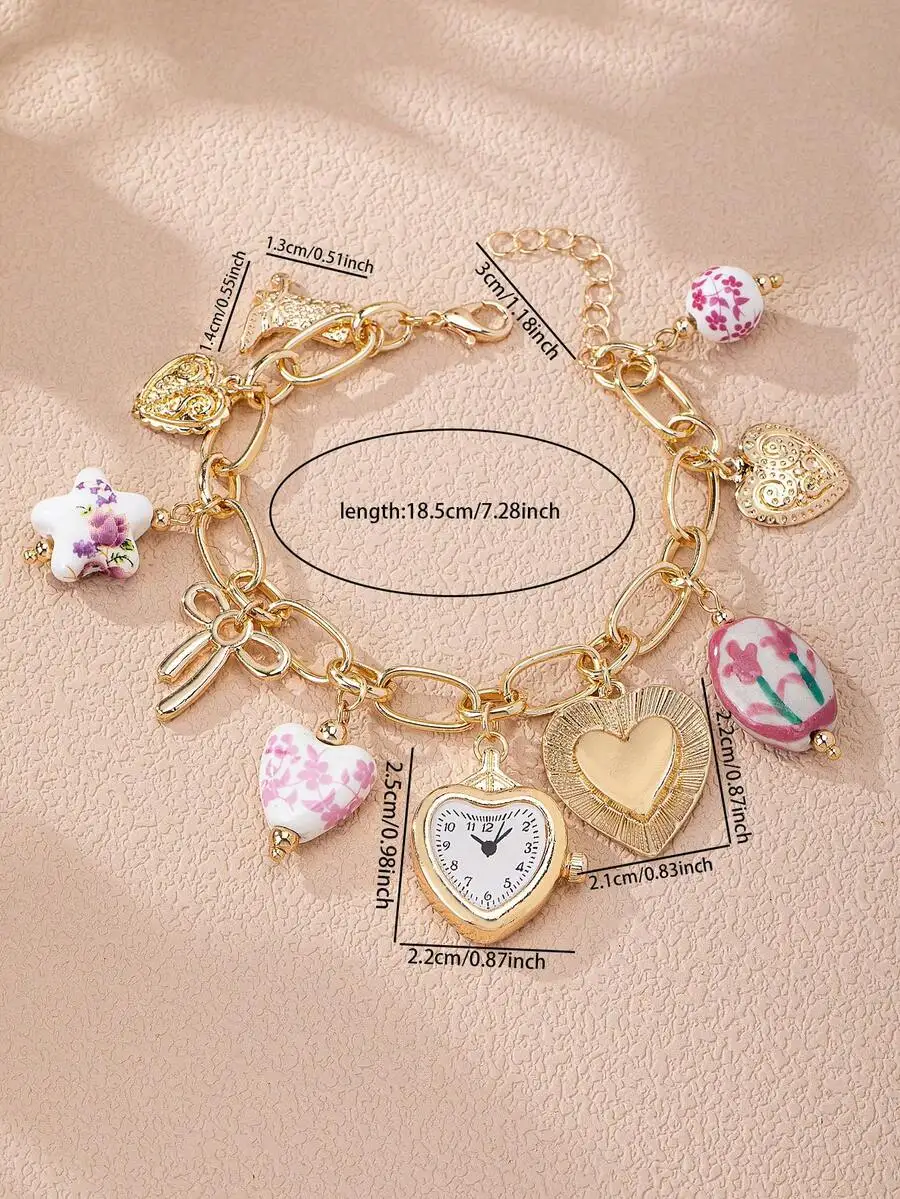 Handmade Floral Porcelain Char - Ceramic Link Bracelet ulasan dan harga