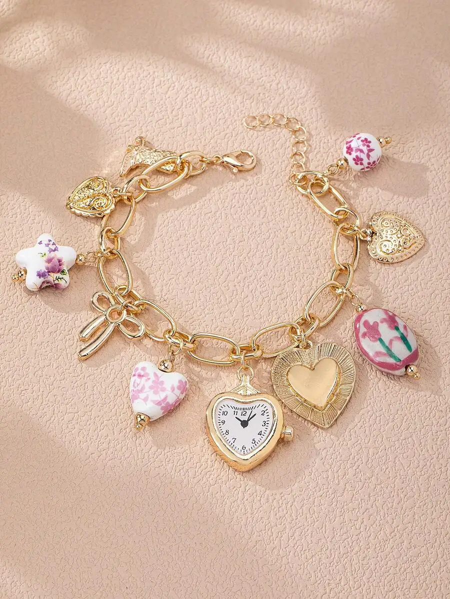 Handmade Floral Porcelain Char - Ceramic Link Bracelet ulasan dan harga
