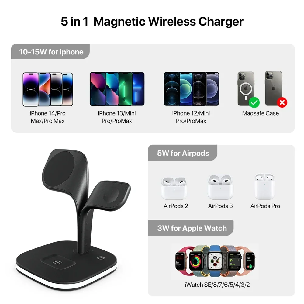 Magnetic 3 in 1 Wireless Charg - Wireless Charger Watch ulasan dan harga