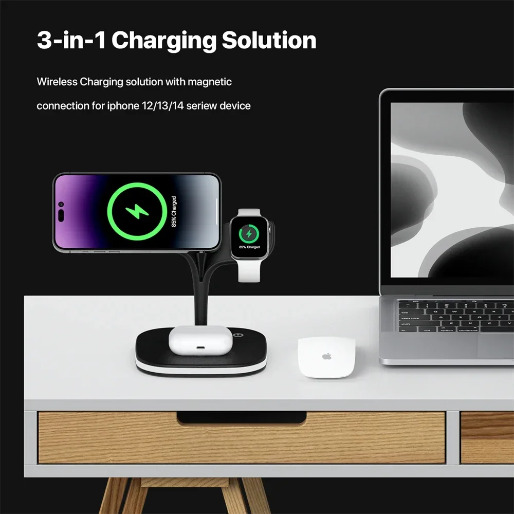 Magnetic 3 in 1 Wireless Charg - Wireless Charger Watch ulasan dan harga