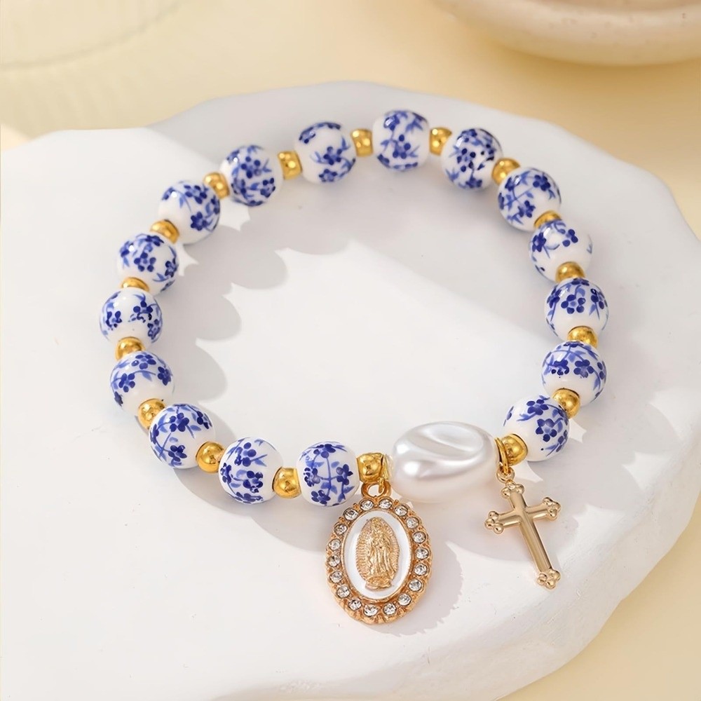 Chinese Style Blue and White P - Ceramic Link Bracelet ulasan dan harga