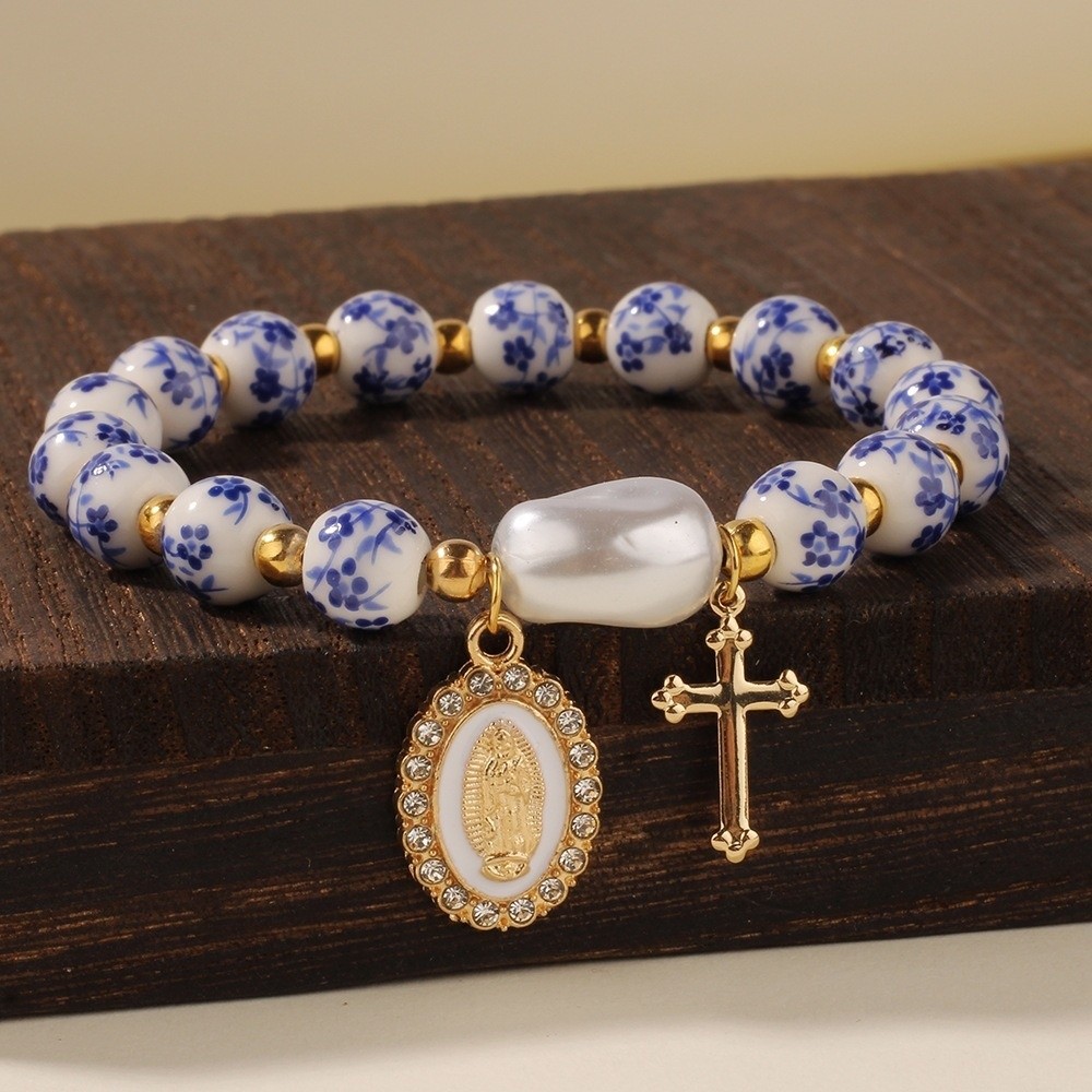 Chinese Style Blue and White P - Ceramic Link Bracelet ulasan dan harga